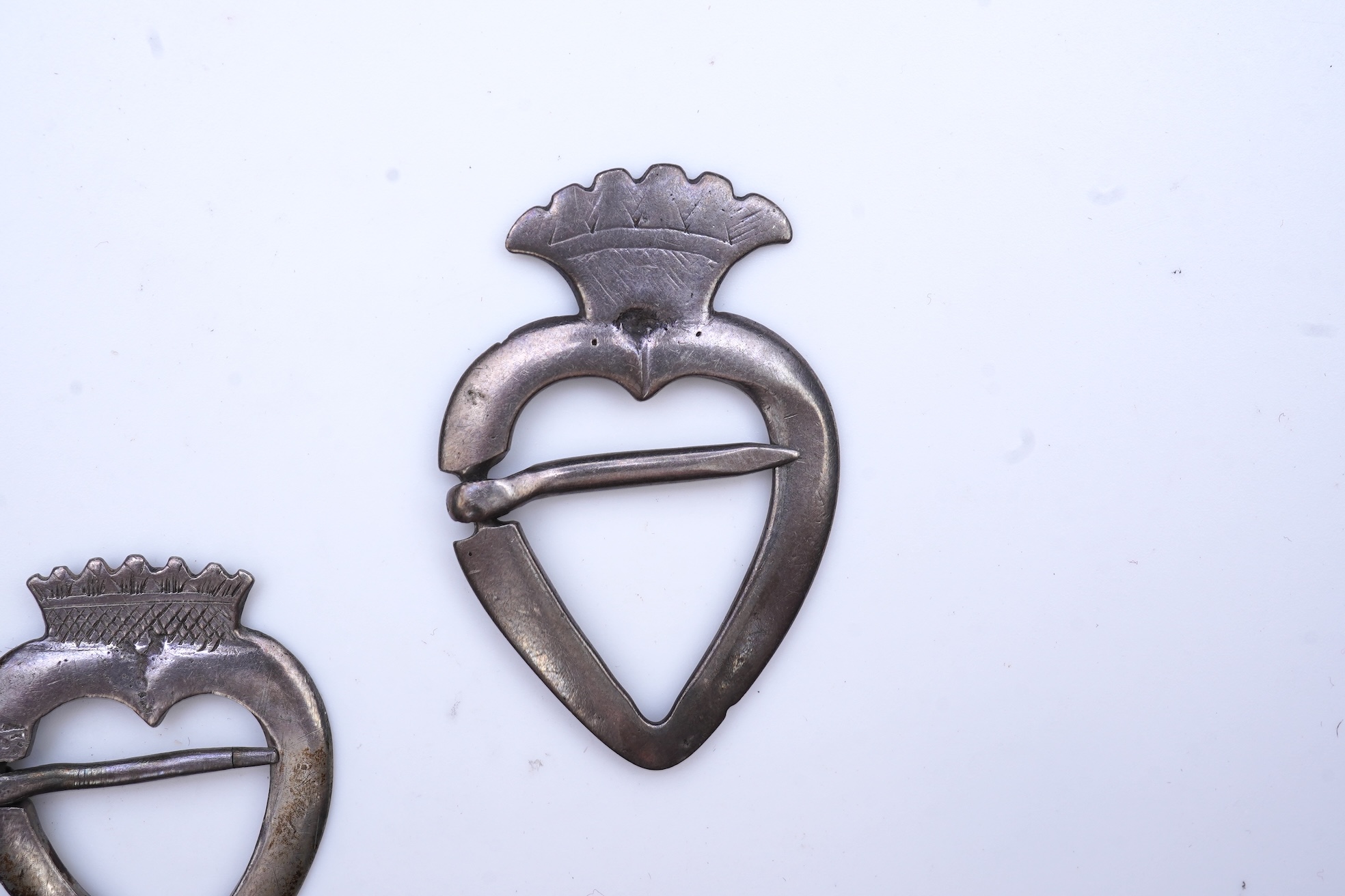Two Scottish 'Luckenbooth' brooches, 18th century